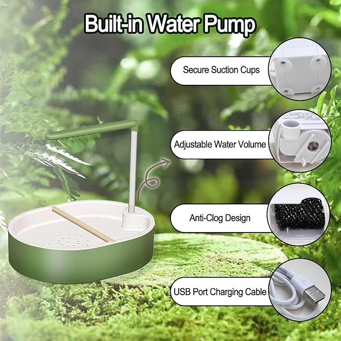 Parrot Shower, Automatic Parakeet Bird Bath with Pump, Large Bird Shower Fountain, Bird Bath for Parakeets for Pet Birds, Conure, Cockatoo, Budgie, Lovebird, Finches