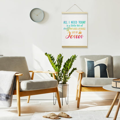 mermermu Coffee and Jesus Poster Hanger Frame, Inspirational Christian Posters Canvas Wall Art for Cafe Office Kitchen Living Room Decor, 12x16 Inches -039