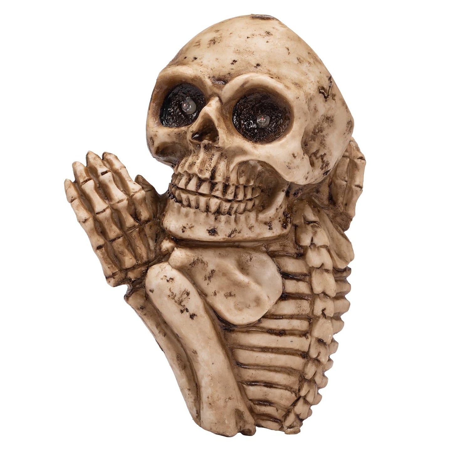 Halloween Skull Solar Light Outdoor 9 '' Spooky Tree Peeker Skeleton Figurine Ghost Decor for Yard, Garden, Porch Halloween Party Decorations