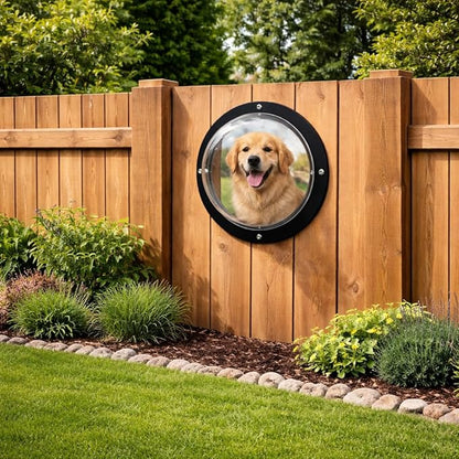 2 Pack Dog Fence Window,12.4 in Acrylic Clear Pet Dome View Playground Doggie Wood Fence Window Bubble Peek Window for Dog and Cats Deep 4.7 Inch(XL)
