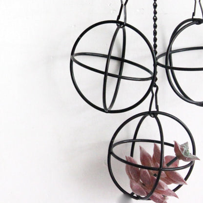 libproqia 6 Set Air Plants Hanging Holders Black Metal Himmeli Decor Modern Geometric Airplants Planter Air Fern Plants Hanger for for Home for Plant Lovers