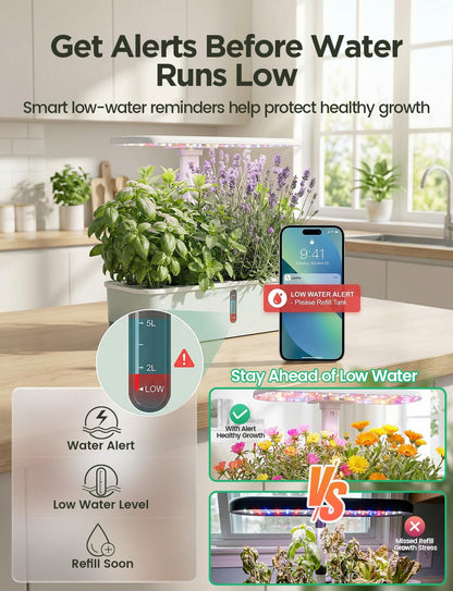 LetPot LPH-Air Hydroponics Growing System Kits, APP & WiFi Controlled Smart Indoor Garden with Adjustable 24W Grow Light Full Spectrum, 10 Pods Planter Indoor Gardening for Gifts, Kitchen, Vegetable