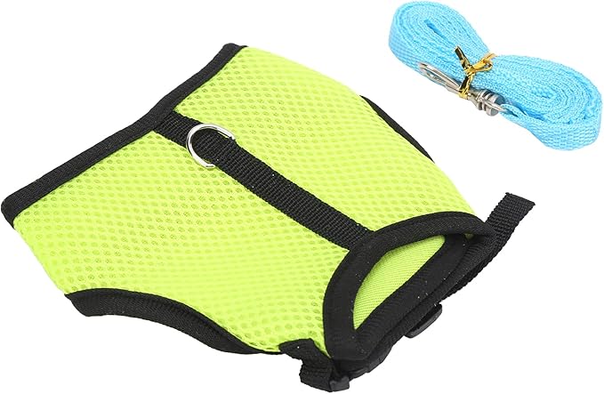 Yctze Adjustable Mesh Harness with Leash for Rabbits & Guinea Pigs - Comfortable Chest & Back Traction for Small Pets (Fruit Green)