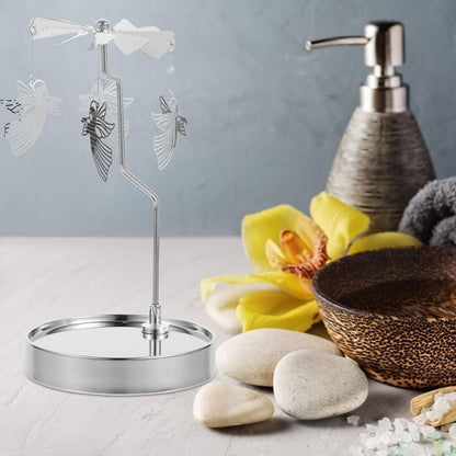 HOLIDYOYO Rotating Aromatherapy Candle Holder with Magnetic Base and Stainless Steel Tray 8.66 Inch Tealight Candle Holder for Home Decoration Parties Weddings
