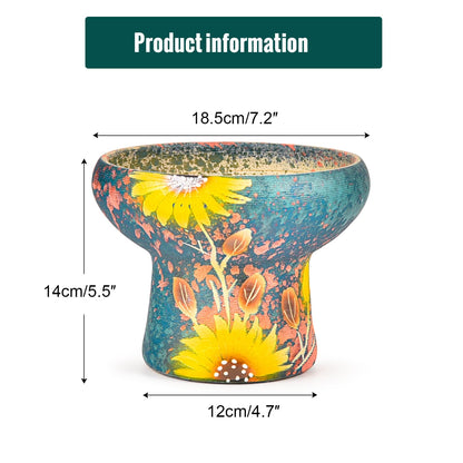 Sungmor 7.5 Inch Large Succulent Plant Pots, Pretty Hand Painted Ceramic Planter with Drainage, Indoor Outdoor Cactus Planter Bonsai Pot, Flower Pot for Indoor Plants Garden Windowsill Desktop Decor