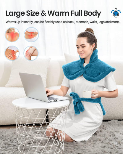 RENPHO Electric Heating Pad for Back Pain Relief, Birthday Christmas Gifts for Women Men Mom Dad Elderly, FSA Eligible Items Only List, Large Heat Pad for Neck Shoulders, 24"x33", ETL Certified, Gray