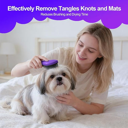 Small Dog Brush- Grooming Tool for Teddy, Yorkies, Maltese, Shih Tzu, Chihuahua - Puppy Hair Brush (Dark Purple)