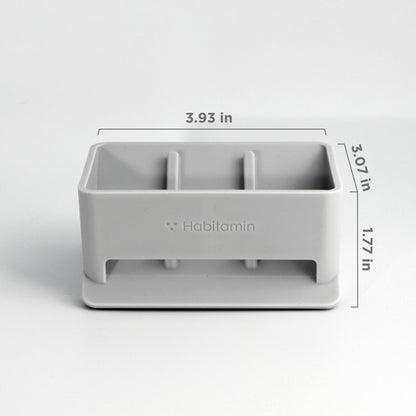 Habitamin Self-Draining Soap Dish – Fast Drying Soap Holder with 3 Suction Cups, Prevents Soap Melt & Water Buildup for Shower, Bathroom & Kitchen (Light Gray)