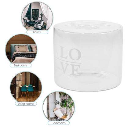 OSALADI Glass Hydroponic Vase Desktop Flower Holder Small Letter Vase for Home Décor, European Style Love Glass Planter for Fresh Flowers and Terrarium Plants