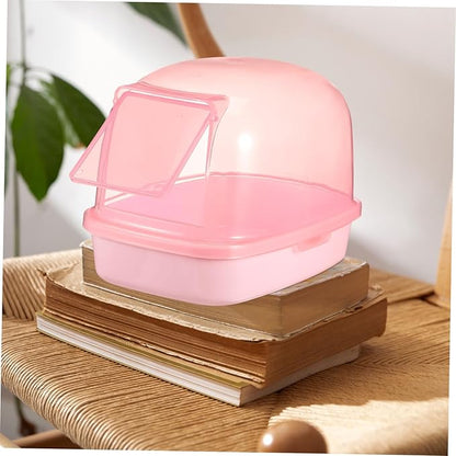 Garneck Chinchilla Sand Bath House for Hamsters Squirrels and Hedgehogs Plastic Hamster Bathroom and Dust Bath Container Reusable Sand Bath Tub for Animals