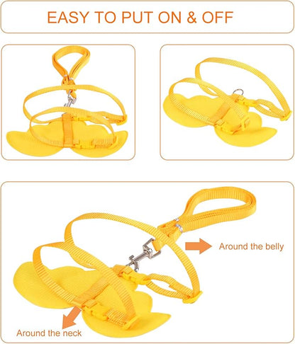 KAMA BRIDAL Duck Walking Harness and Leash Chicken Duck Outdoor Training Rope Adjustable Rope for Pet Poultry Hen Cock (M, Yellow)