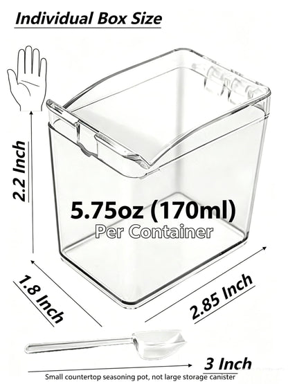 EOREA 4 Pack 5.75oz Plastic Clear Condiment Containers with Lids and Spoons