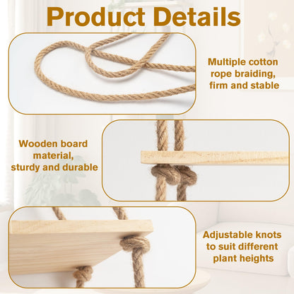 AIOWZZY Window Plant Shelves 5 Tier Hanging Plant Shelf for Indoor Plants 3-In-1 Ceiling Wall Curtain Rod Mounting Space-Saving Plant Holder for Living Room Wall Bedroom Home Decor