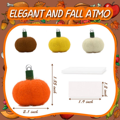 Groodo 8 Pieces Fall Decor Felt Pumpkin Place Card Holder, Thanksgiving Fall Name Card Holder Perfect for Thanksgiving Table Decor, Fall Themed Weddings, Bridal Brunches
