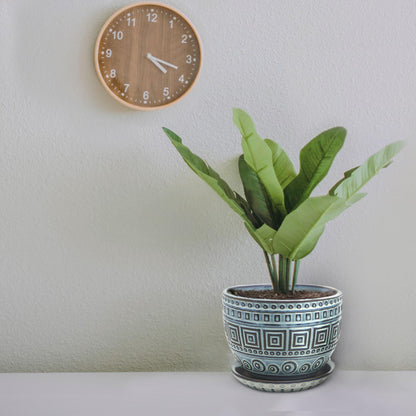 CHAMARKS Ceramic Plant Pots. Flower Pots for Plants. Planter Pots with Drainage Holes and Saucers for Indoor Plants. 5.5 inches Wide, 4.3 inches Deep. Set of 2.