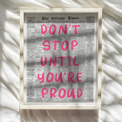Cute Office Decor - Motivational Poster for Women 8x10 - Inspiring Quotes for Women - Positive Inspiration Wall Decor for Woman - Bedroom Decoration - Encouraging Gifts - Boss lady Newspaper Wall Art