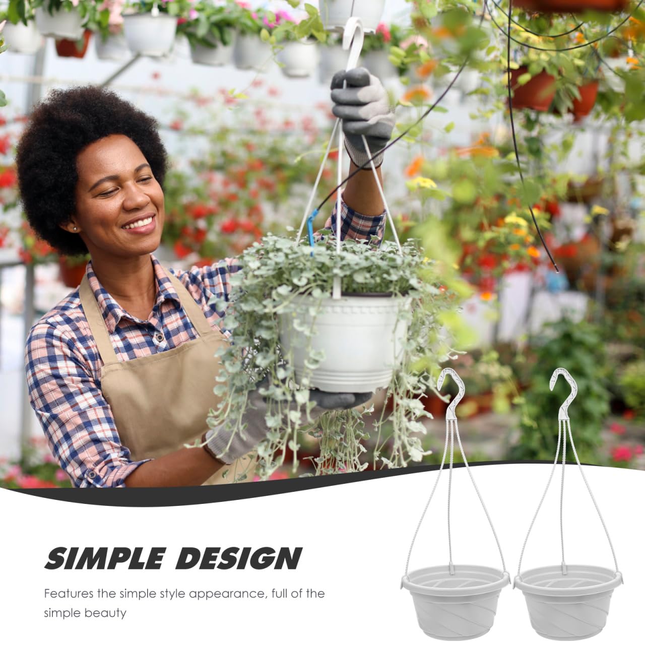 Toddmomy 10 Pack 6.7 Inch Plastic Hanging Flower Pots with Hooks Round Planters for Succulents Herbs Small Plants Indoor Outdoor Garden Hanging Baskets