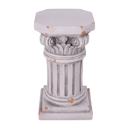 Christopher Knight Home 18.50"H Ionic Pedestal Plant Stand MGO Decorative Side Table Indoor Outdoor Entryway Garden Living Room Patio Sculpture Base, Antique White