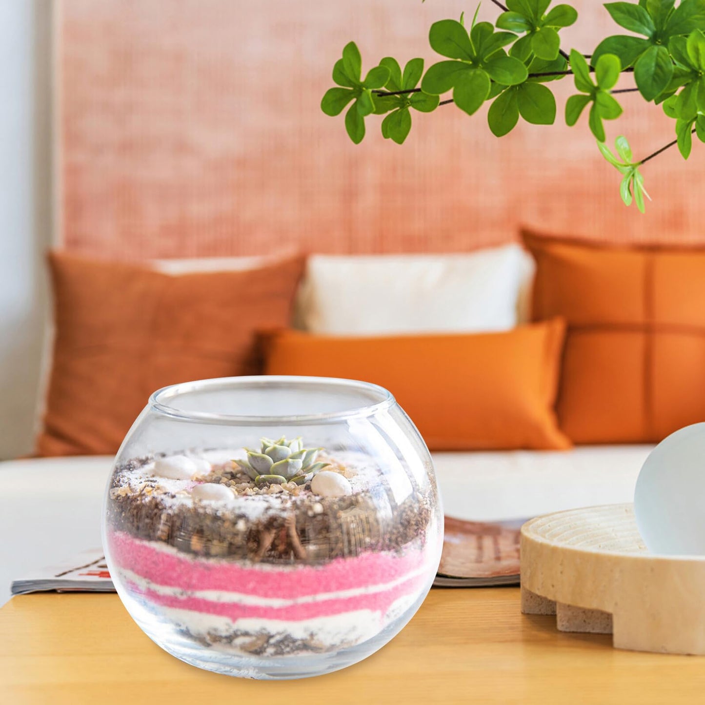 NUOBESTY Bubble Ball Glass Vase 15cm Hydroponic Plant Holder Fish Bowl Terrarium Centerpiece for Home Office Décor