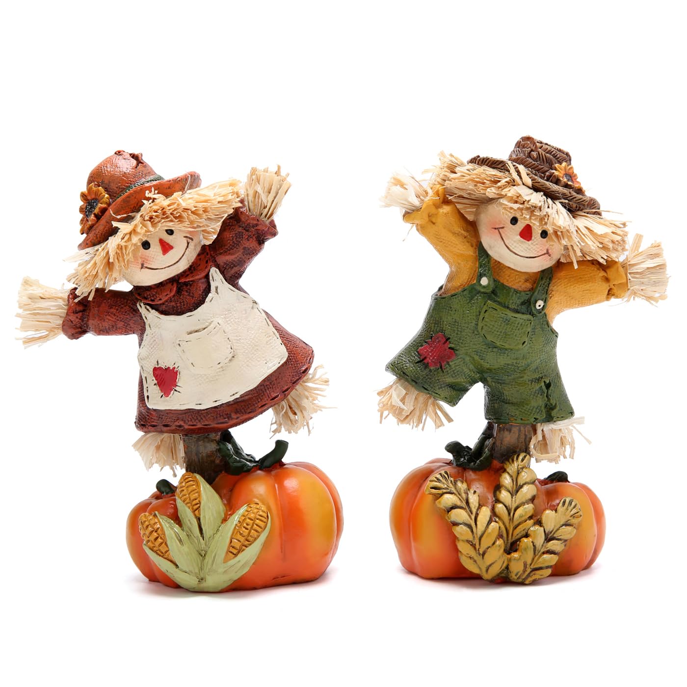 Hodao Collectible Thanksgiving Pumpkin Scarecrow Figurines Harvest Scarecrow Decoration Fall Decorations for Home Handcrafted Artistry Decor Thanksgiving Gifts Tabletop Decor