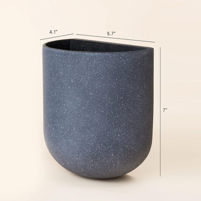 LA JOLIE MUSE Wall Hanging Planters for Indoor Plants，Hanging Flower Pots for Air Plants Succulent, Set of 2, 5.7L*4.1W*7H, Weathered Gray