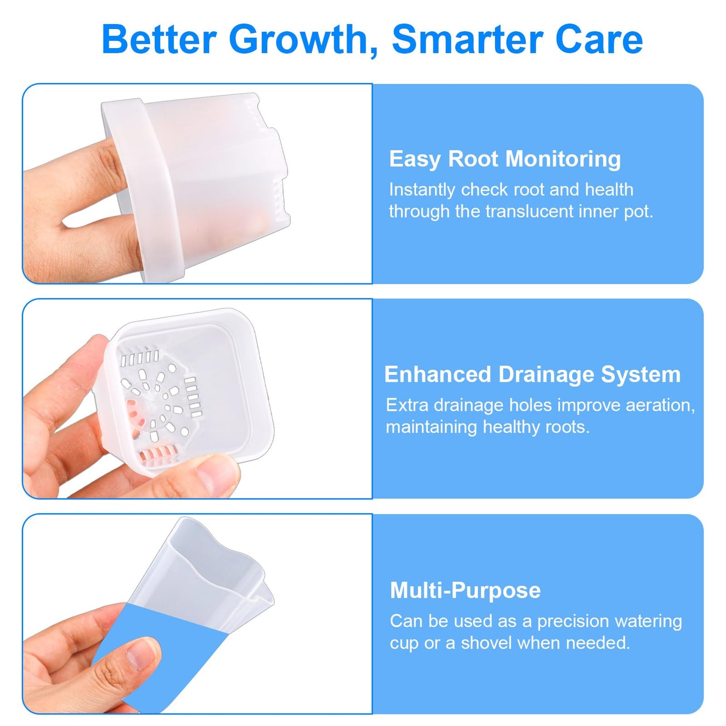 Fukaisu 12pcs 2in/5cm Self Watering Plant Pots with 12 Plant Labels, Small Clear Plastic Propagation Cups with Water Level Indicator & Drainage Hole for Seedlings Cuttings Succulents Herbs Vegetables