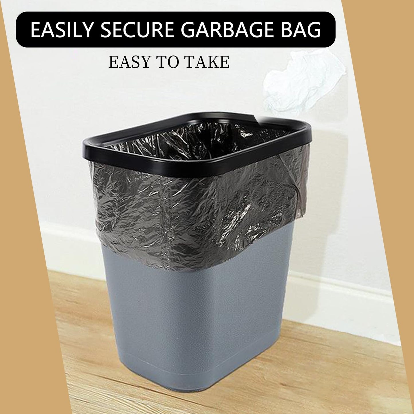 Halyuhn Small Waste Basket 4 Pack, 2 Gallon/8 L Blue Grey Garbage Can for Office, Bedroom, Bathroom and Kitchen, Office Trash Can with Snap Ring Fits Narrow Space, Plastic Trash Bin Waste Basket