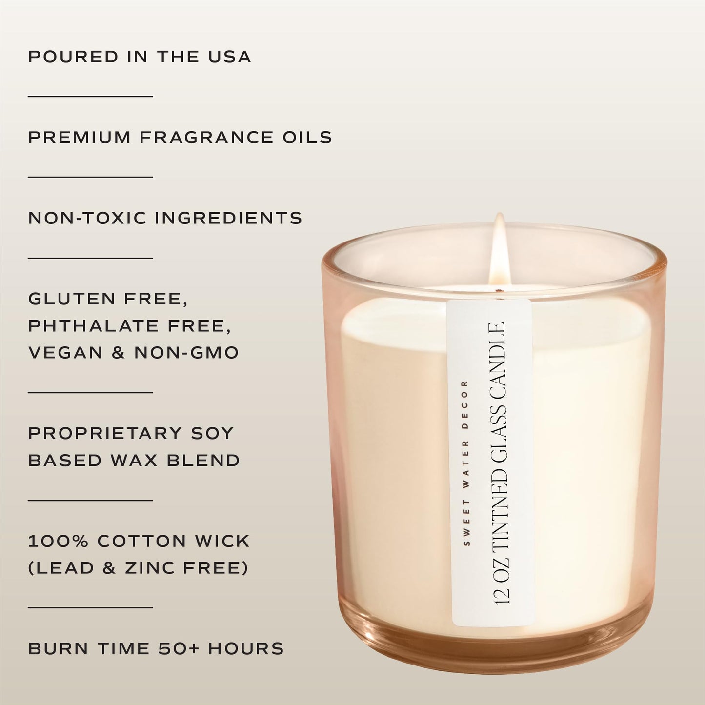 Sweet Water Decor Salt and Sea Scented Soy Candles – Sea Salt, Citrus, Musk, Amber – Fresh Coastal Aroma – 50 Hour Burn – 12oz Tinted Glass Jar for Home Decor and Bedroom Decor