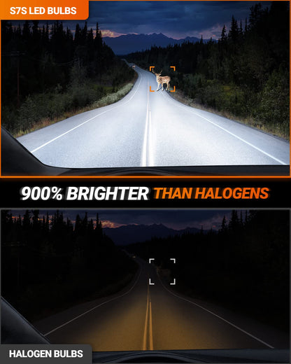 SEALIGHT S7S 9005/H11 LED Headlight Bulbs, 120000LM, 6500K White, Easy Installation, 4 Pack