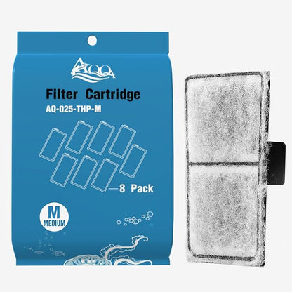 AQQA 8 Pack Aquarium Filter Cartridge Replacement Fish Tank Filter Cartridge for Aquarium Internal Filter (Medium)