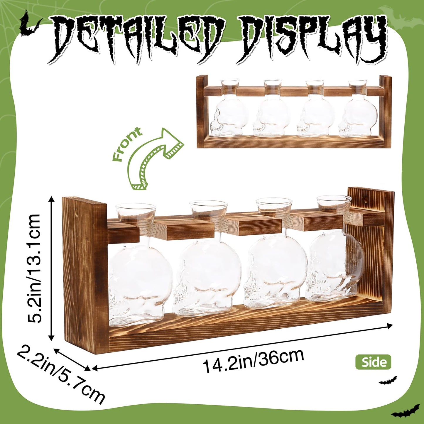 CYZglass Plant Propagation Stations Halloween Skull Plant Terrarium Kit Glass Vases Gift for Father Air Planter Home Office Decor