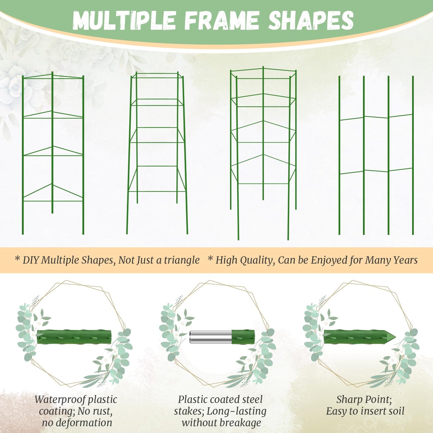 Legigo 8-Pack Tomato Cage for Garden Plant Support- Up to 48inch Garden Stakes Tomato Cage, Tomato Trellis for Potted Plants, Tomato Cages Plant Stakes for Climbing Vegetables Plants Flowers