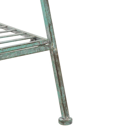SAFAVIEH Outdoor Collection Natum Victorian Antique Dark Green Wrought Iron Plant Stand