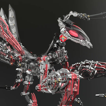 Metalkitor 3D Metal Puzzles for Adults, Giant Mantis Model Kit - Steampunk DIY Ornament - Assembly Jigsaw Crafts Brain Teaser - Perfect Room Decor and Gift Choice(1200+PCS, Black Red) (Black Red)