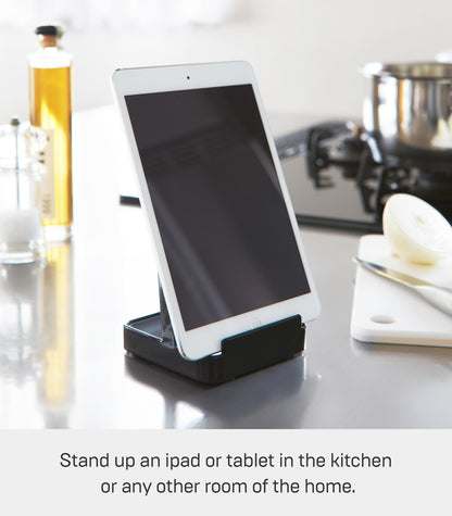 Yamazaki Home Tower Lid & Ladle Stand - Large, Kitchen Stand For Utensils, Lids, And Cookbooks, Heat-Resistant Kitchen Stand - Steel
