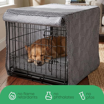 Molly Mutt Rough Gem Dog Crate Cover, 100% Cotton Canvas Cover with 2 Roll-Up Panels, Ideal for Dog or Cat Crate, Durable, Washable, and Free of Harmful Chemicals, 30" x 21" x 24"