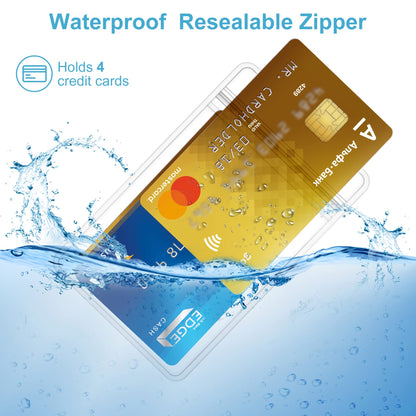 Abeyath 200 Pack Extra Thick ID Badge Holder Vertical Clear ID Card Holder with Waterproof Resealable Zip Name Tag Holder for Nurses, School and Office（ 2.25x3.5Inch）