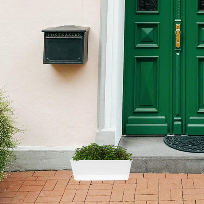 HANABASS Small Rectangular Self Watering Plant Pots, Herb Garden Planter, Vegetable Planters Window Box for Windowsill Patio Garden Balcony Porch Yard, 17.0X 5.9X 4.5Inches