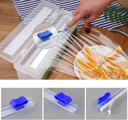 4 Pack Plastic Food Wrap Slide Cutter Replacement 13 inch Reusable Plastic Wrap Cutter Cutting Blade for Plastic Wrap Film Cling Wrap Aluminum Foil Dispenser Wrap Organizer Box Parchment Paper