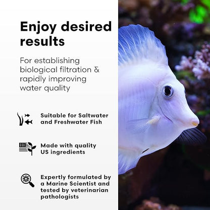 Brightwell Aquatics MicroBacter7 Complete Bioculture for Fish Tank or Aquarium - Populates Biological Filter Media for Saltwater and Freshwater Fish - Aquarium Water Treatments, 33.8 fl oz