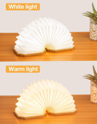 ZBOLE Originality Folding Accordion Lamp, Warm Light Lamp, Portable Desk Lamp, Japanese Gifts, Creative LED Paper Lantern with USB for Home Decoration(Bamboo)
