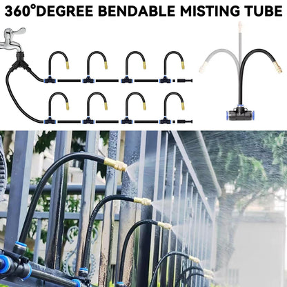 98.4Ft Drip Irrigation System, 360° Bendable Drip Irrigation Kit Automatic Irrigation System for Garden, Adjustable Garden Watering Misting System for Greenhouse, Yard, Lawn, Plant