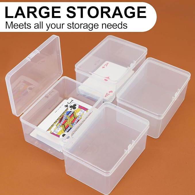 Uncle Yang 4PCS Plastic Game Card Storage Box Playing Card Case Card Game Storage High Capacity Playing Cards Case Compatible with Medium UNO Card Game (NO Cards)