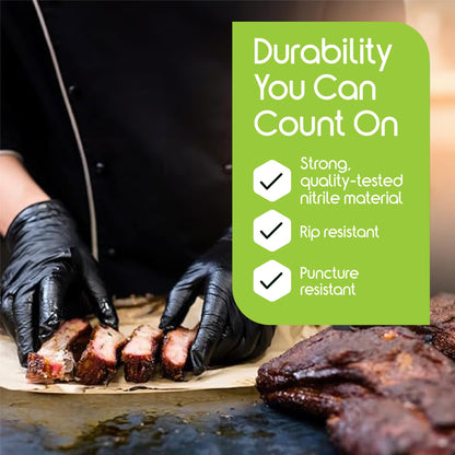 Inspire Black Nitrile Gloves | THE ORIGINAL Quality Black Gloves Disposable Latex Free | 4.5 Cooking (Nitrile, Medium)
