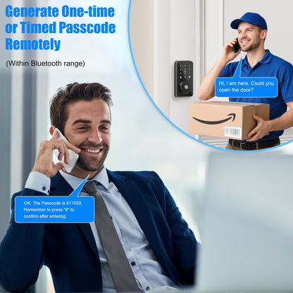 Smart Lock, 4-in-1 Keyless Entry Door Lock for Front Door, 6 Digital Code Door Lock with Keypad, Bluetooth Smart Deadbolt, App Control