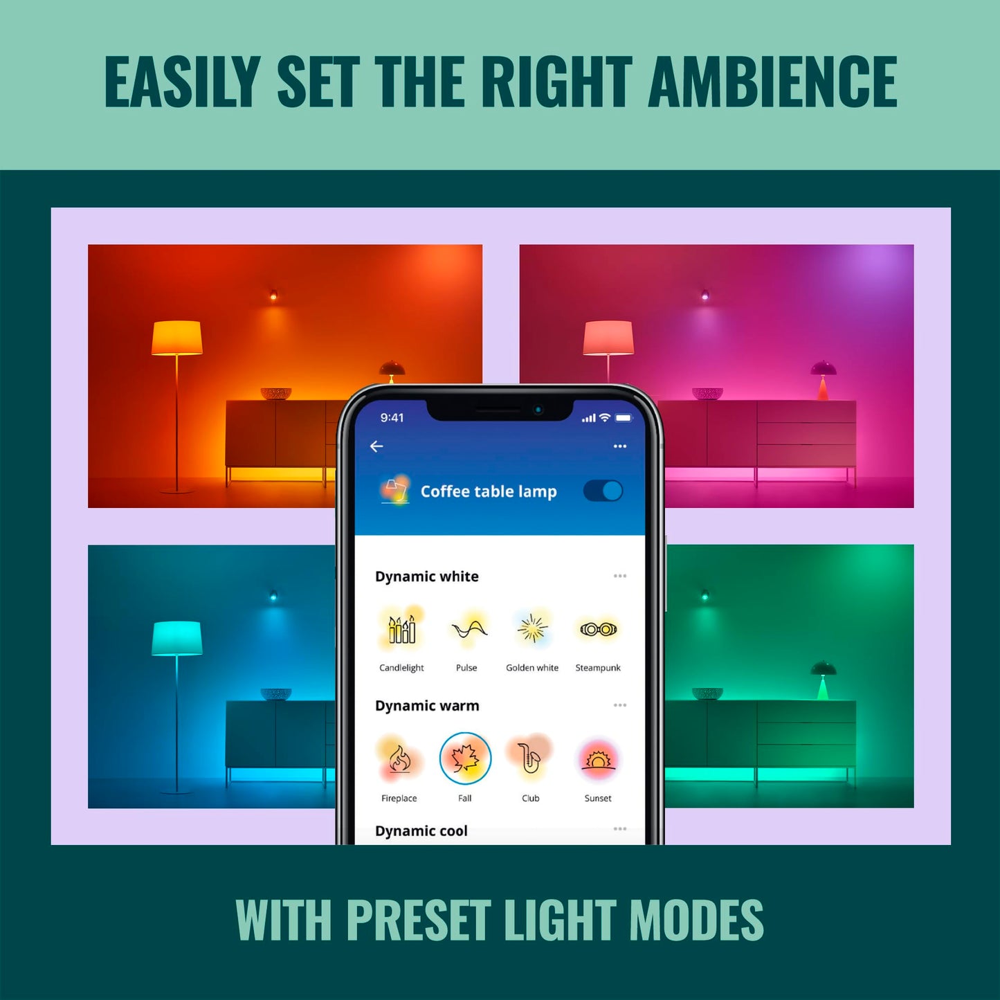 WiZ LED Smart Light Bulbs, Sunset to Sunrise Automation + Motion Detection + Control with Voice or App, Full Color A19 60W 800LM E26 Indoor, Matter Compatible - 1 Pack