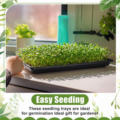 Vesici 20 Pack 1020 Seed Starting Tray Heavy Duty Plant Growing Flat Seedling for 72/128 Cell Plug Plant Nursery Tray No Hole Germination Transplant for Microgreens Gardening Greenhouse (L)