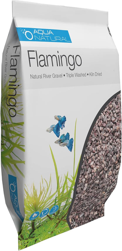 Aqua Natural Flamingo 10lb Gravel Substrate for aquascaping, Aquariums, vivariums and terrariums 4-6mm, Rose Pink (Pack of 4)