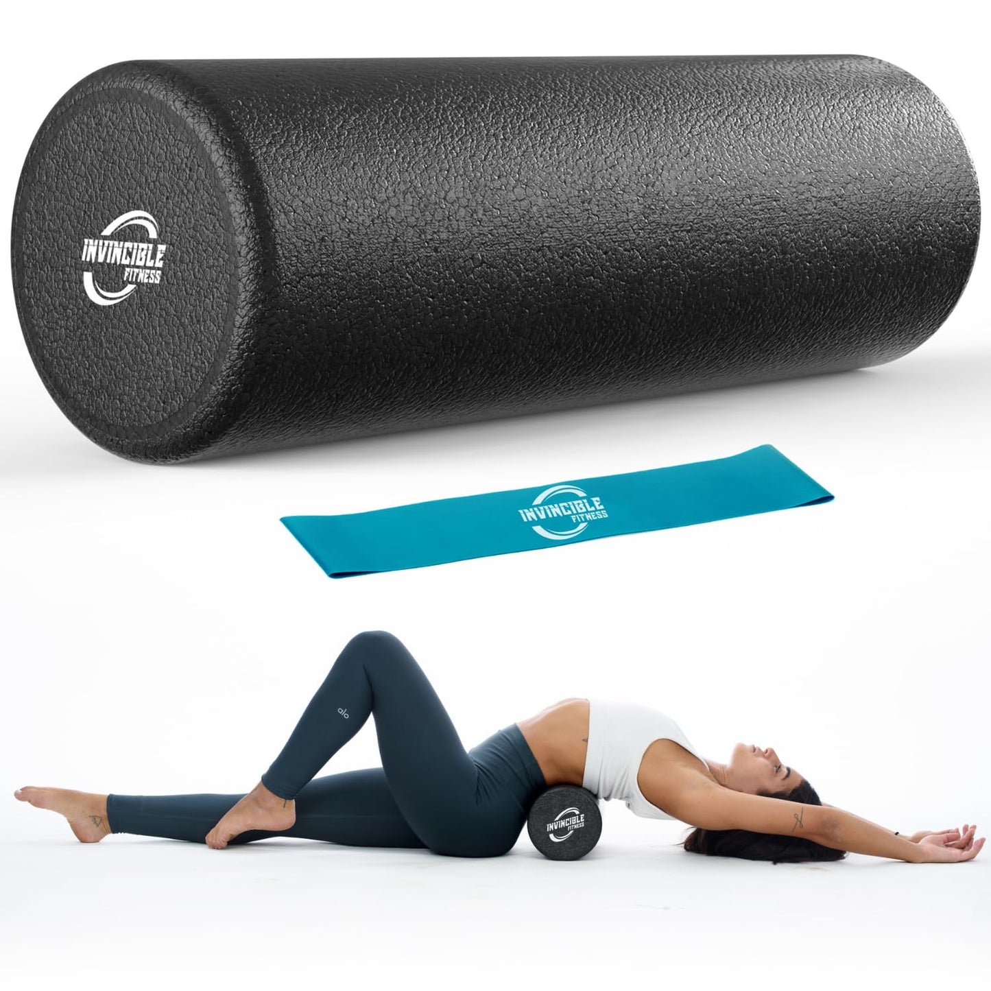 Invincible Fitness EPP Foam Roller for Deep Tissue Massage – Enhance Recovery, Relieve Pain, and Boost Mobility for a Stronger, Healthier You (Purple)