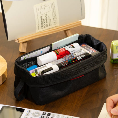 CICIMELON Multifunctional Pencil Pen Marker Case Pouch Bag Holder Small Cute Capacity for High Middle Primary School Student Aesthetic Teen Girl Boy Office Men Women Nurse Adults Portable (Black)